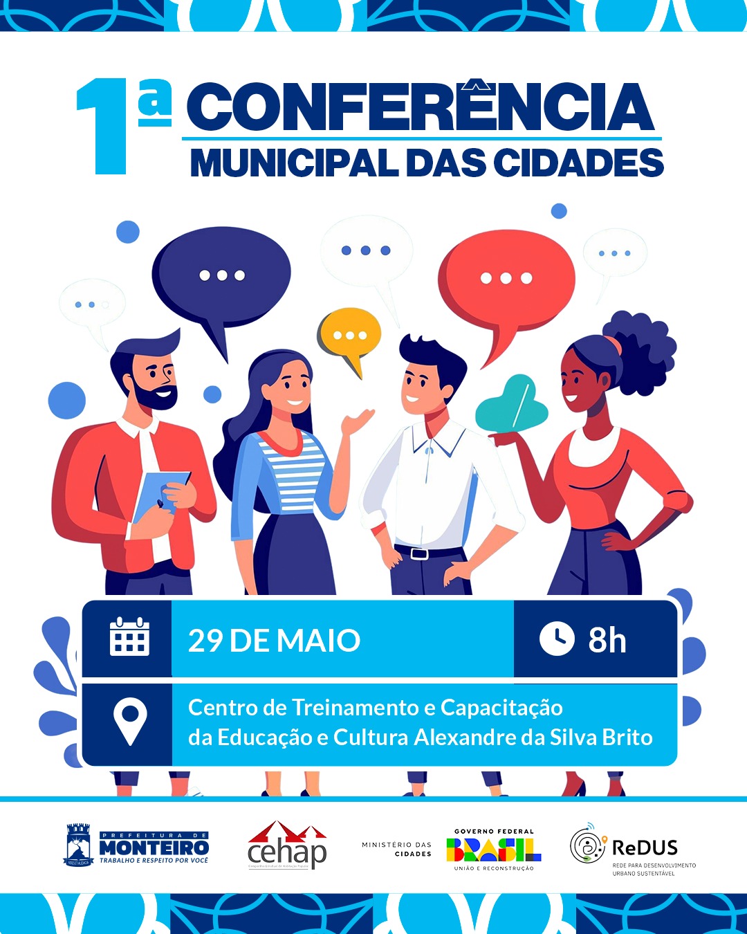 1ª Conferência Municipal das Cidades de Monteiro acontece no dia 29 de maio