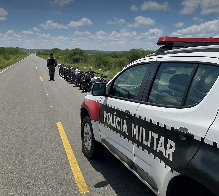 EXCLUSIVO: PM realiza operação e acaba com racha entre Serra Branca e Coxixola; motos são apreendidas e um homem é preso