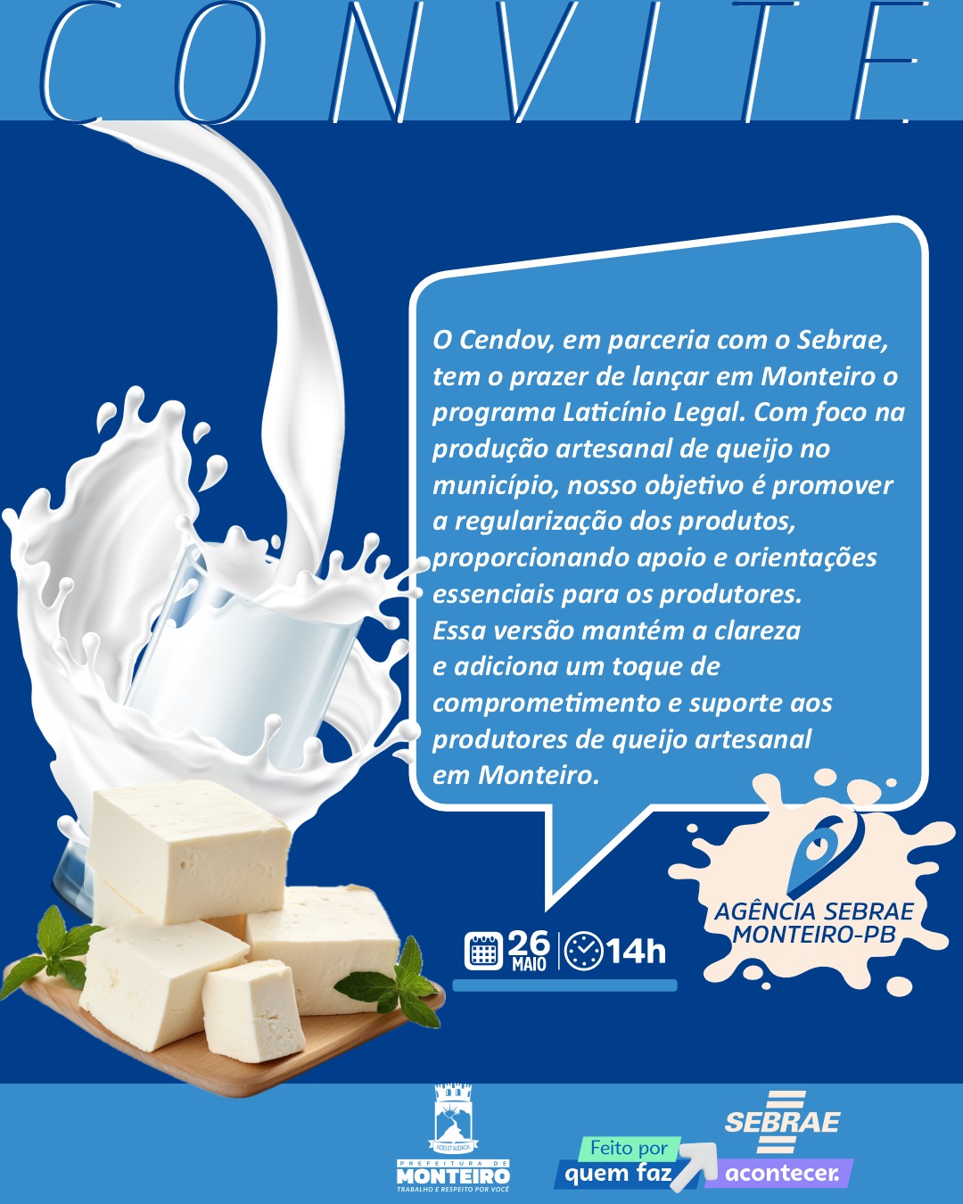 Monteiro sedia lançamento do Programa “Laticínio Legal” com foco na produção artesanal de queijo