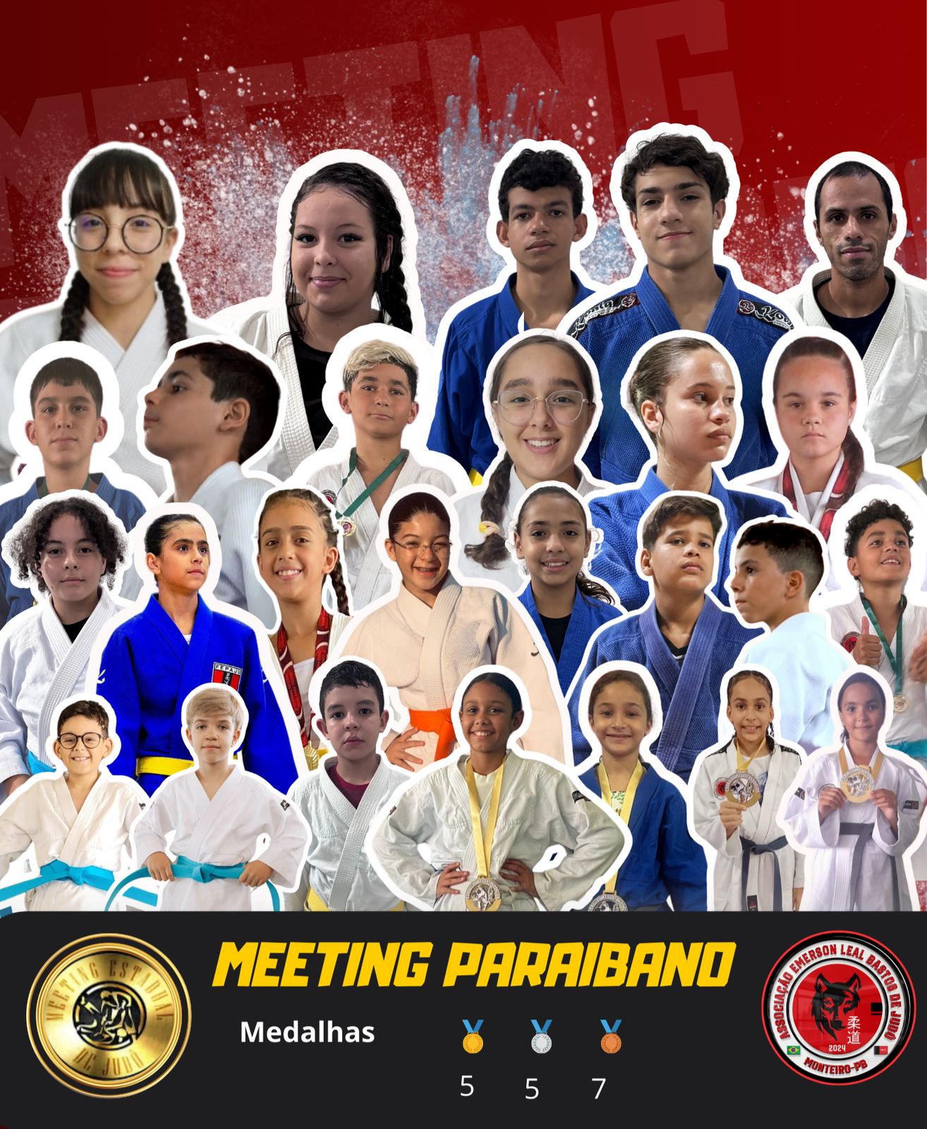 Judocas de Monteiro, alunos do Cimep, conquistaram 17 medalhas no Meeting Estadual de Judô