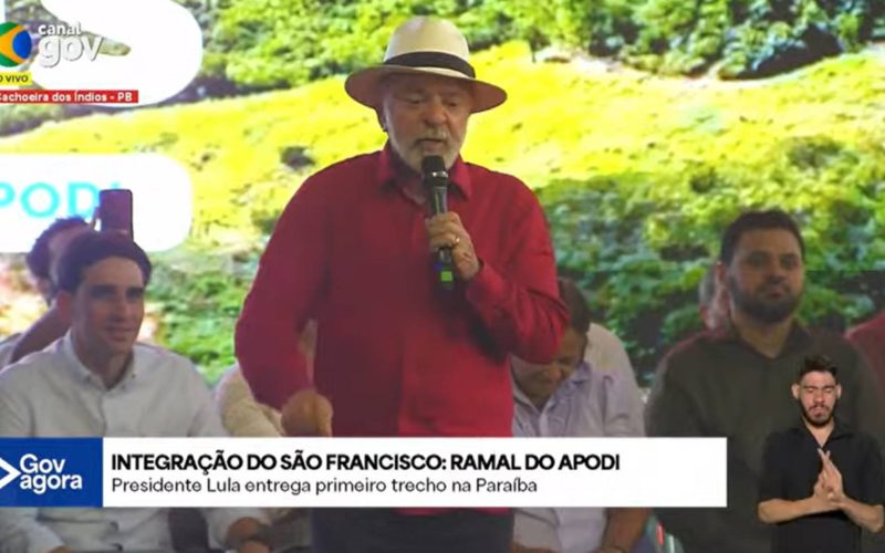 Na Paraíba, Lula diz que Deus deixou o Sertão sem água “porque sabia que eu ia trazer”