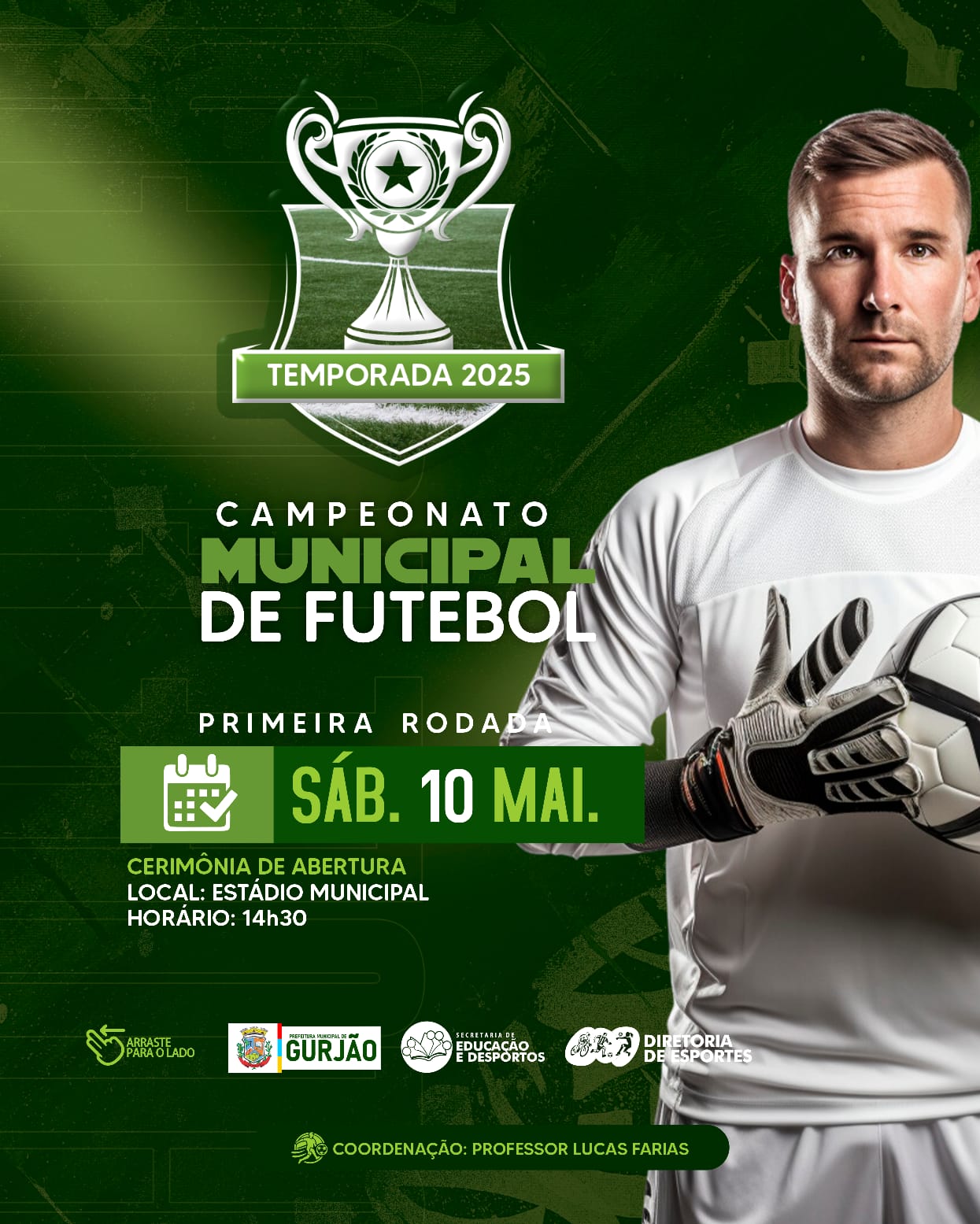 Gurjão abre Campeonato Municipal de Futebol 2025 com cerimônia e primeira rodada neste sábado