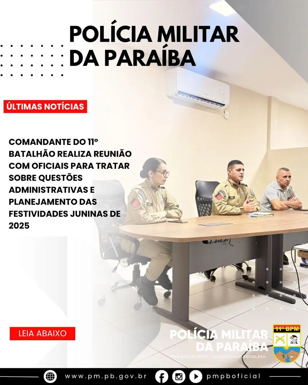 Comandante do 11º Batalhão se reúne com oficiais para planejar segurança das festividades juninas no Cariri