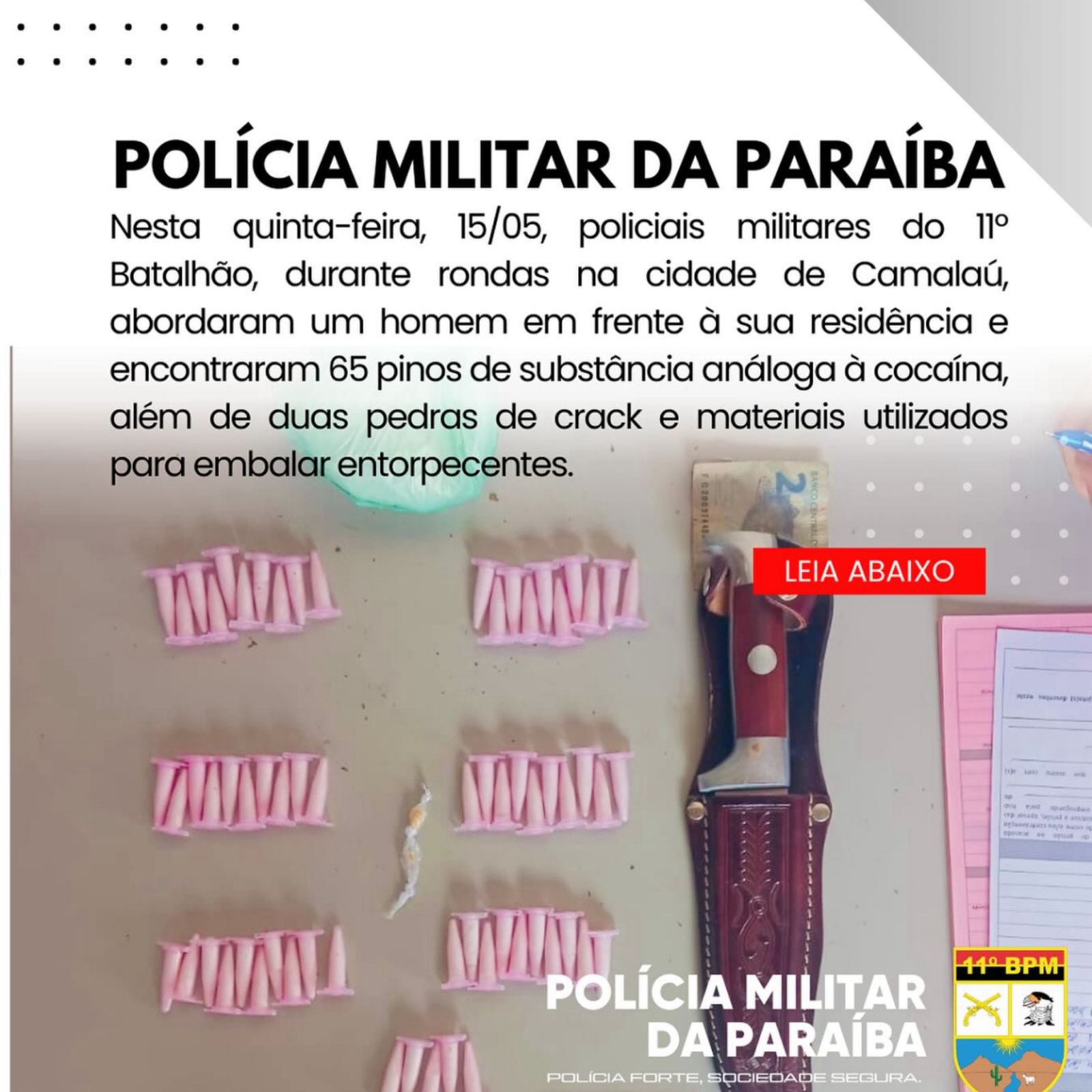 Homem é preso por tráfico de drogas em Camalaú; menor também foi encontrada no local