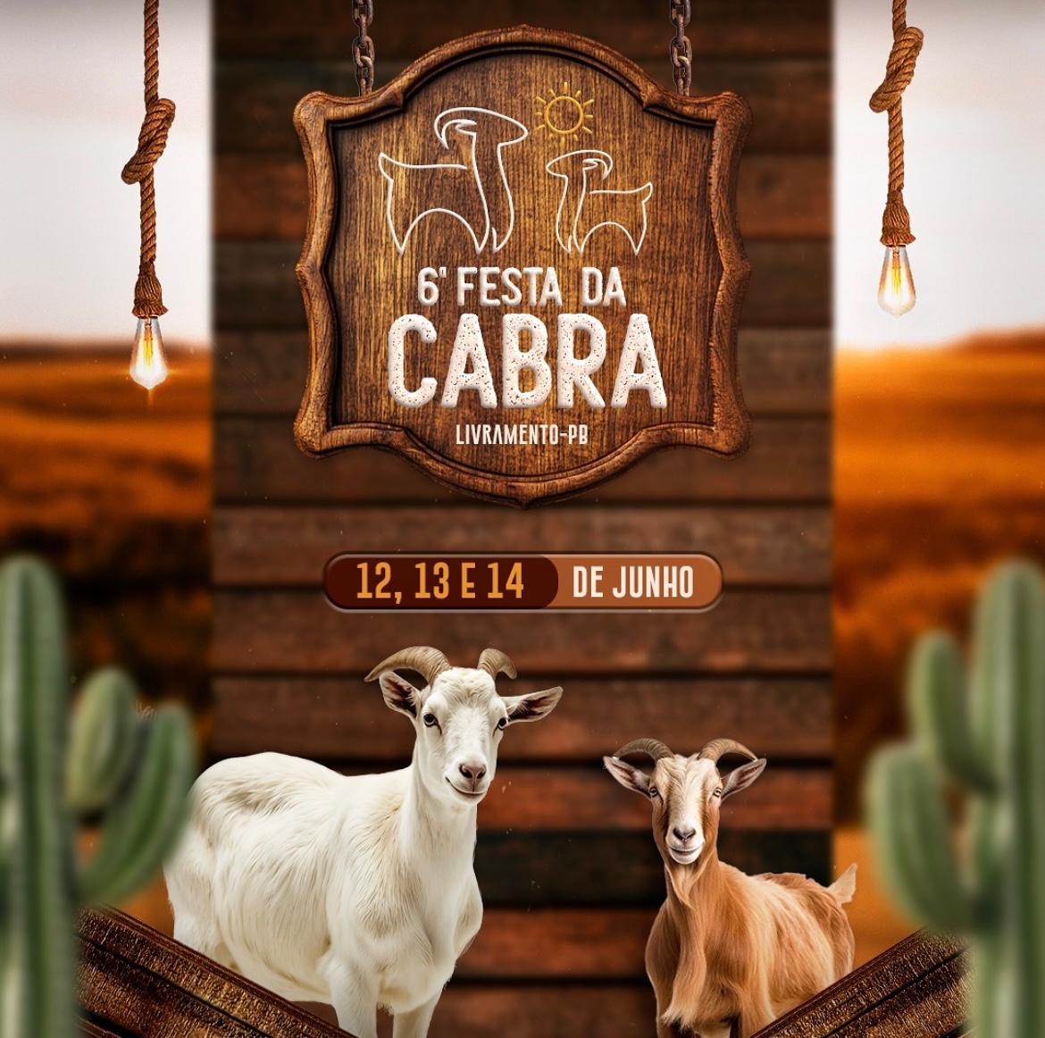 Prefeitura de Livramento divulga programação oficial da 6ª Festa da Cabra