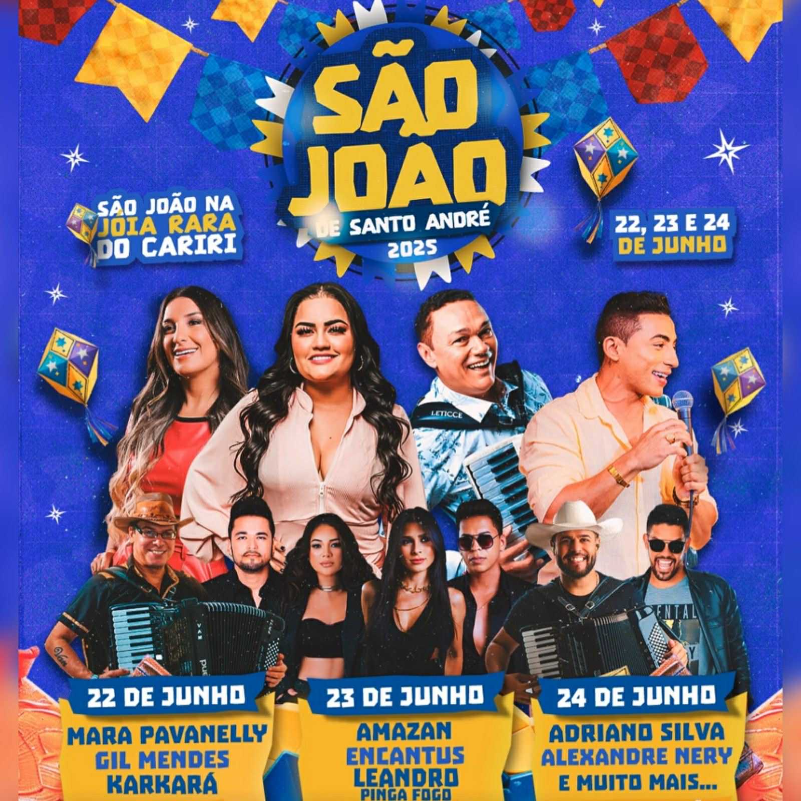 Prefeitura de Santo André divulga programação completa do São João 2025: grandes atrações prometem agitar a “Joia Rara do Cariri”