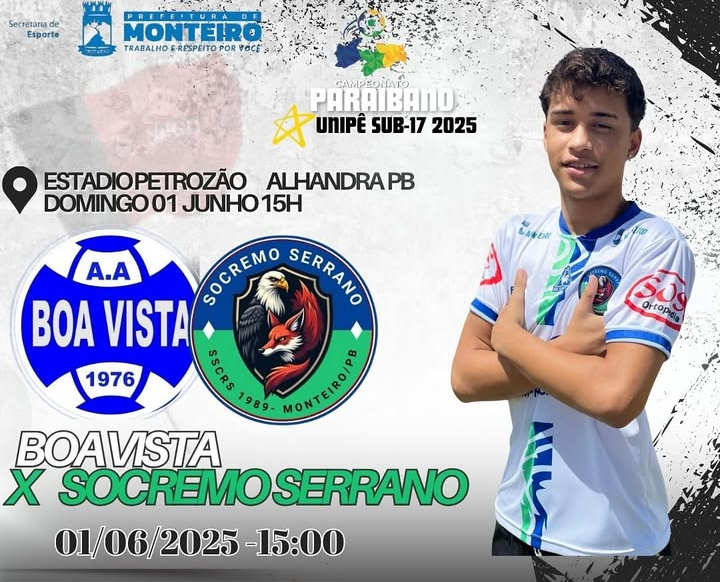 Socremo Serrano estreia nas oitavas de final do Paraibano Sub-17 neste domingo