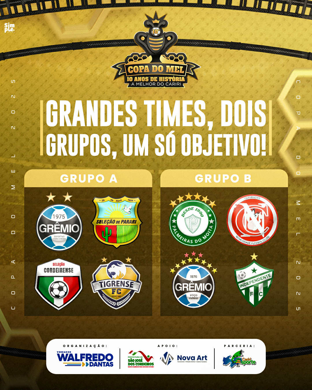 Edição histórica dos 10 anos da Copa do Mel terá seu pontapé inicial neste fim de semana com grandes jogos em nossa região