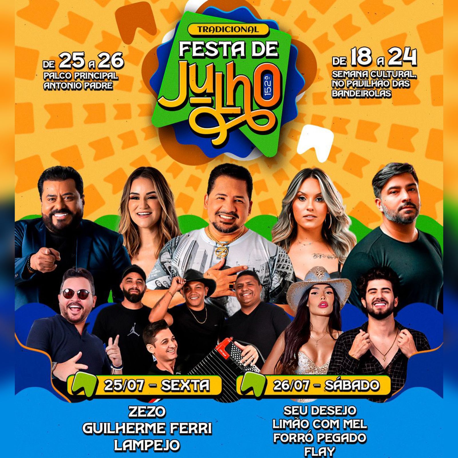 Barra de Santana anuncia a 152ª edição da tradicional Festa de Julho com semana cultural e grandes shows